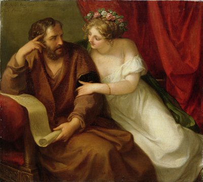 フィリン、哲学者ゼノクラテスを誘惑、1794 作： Angelica Kauffmann