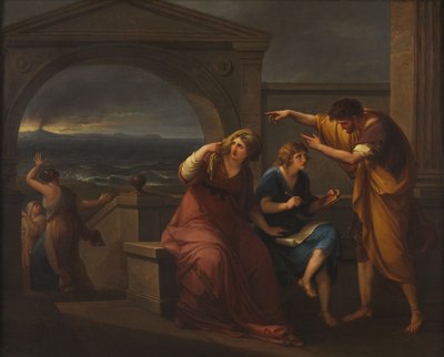 西暦79年、ミセヌムにおける小プリニウスとその母 作： Angelica Kauffmann