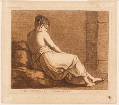 後ろから見たリクライニングガール 作： Angelica Kauffmann