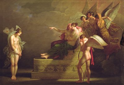 アムールとプシュケの伝説のシーン 作： Angelica Kauffmann