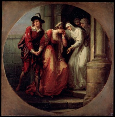 1780年以前のアベラールとヘロワーズの別れ。 作： Angelica Kauffmann