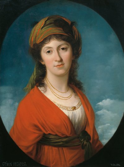 マリー・テレーズ メーアフェルド伯爵夫人、旧姓ディートリヒシュタイン伯爵夫人 作： Angelica Kauffmann