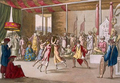 コーチンの中国劇、「Costume dei...」より、1820年代から30年代にかけて。   作： Angelo Monticelli