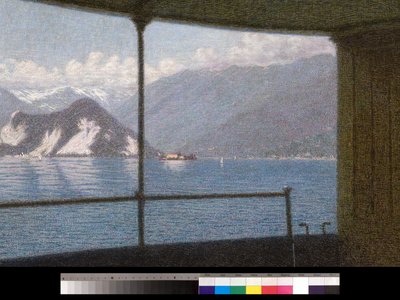 マッジョーレ湖のボート、1915 作： Angelo Morbelli