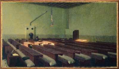 アンジェロ・モルベッリ（1854-1919）の「ピオ・アルベルゴ・トリブルジオのクリスマス」。 作： Angelo Morbelli