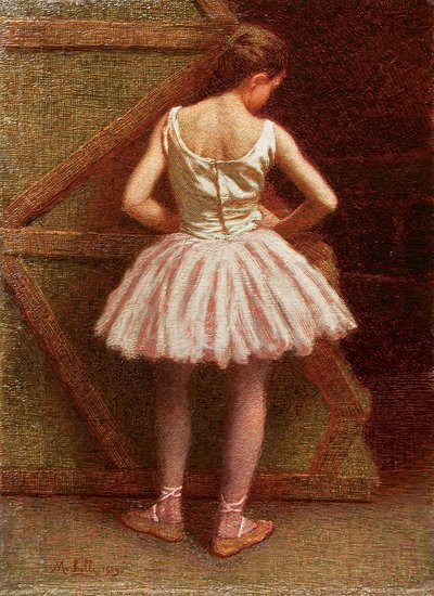 スカラ座のダンサー、1909 年。 作： Angelo Morbelli