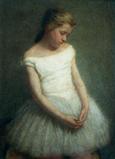ダンサー、チュチュを着た小さな女の子 作： Angelo Morbelli