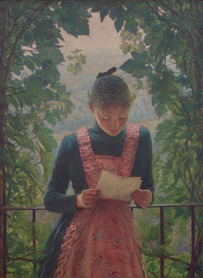 最初の手紙、1890。 作： Angelo Morbelli