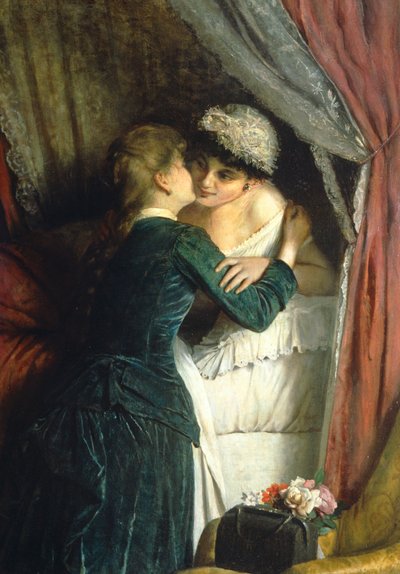 アンジェロ ロマニョーリ (1840 年 - 1897 年以降) による名前の日、キャンバスに油彩 作： Angelo Romagnoli