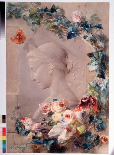 聖チェチーレの表現 アンジェロ・ロッシ（1814-1871）の水彩画 1859年 薄手 81x55cm ゲネス近代美術館（Galleria d