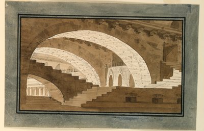 舞台デザイン、宮殿の地下室のインテリア 作： Angelo Toselli