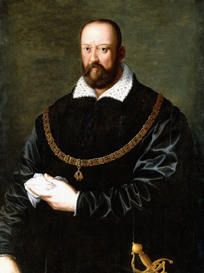 黄金の羊毛勲章を身に着けているコジモデメディチ1世の肖像 作： Angelo di Cosimo Allori