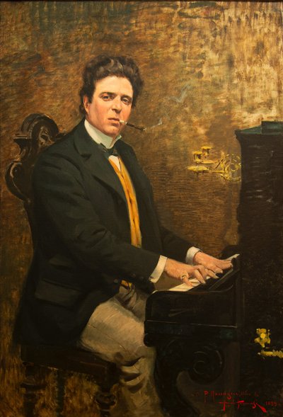 作曲家ピエトロ・マスカーニの肖像 1863-1945, 1899. 作： Angiolo Tommasi