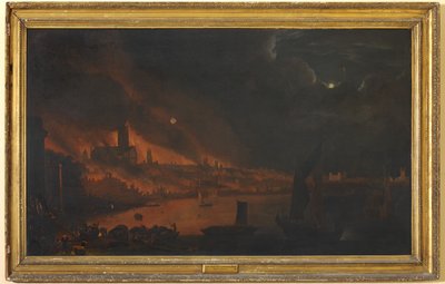 ロンドンの大火、1666〜1700年頃（キャンバスに油彩） 作： Anglo Dutch School