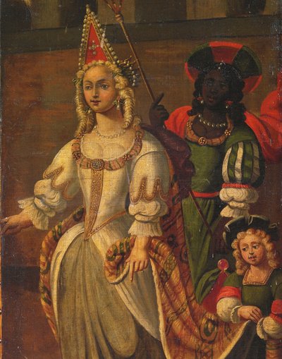 4つ折りの両面スクリーン、c.1700 作： Anglo Flemish School
