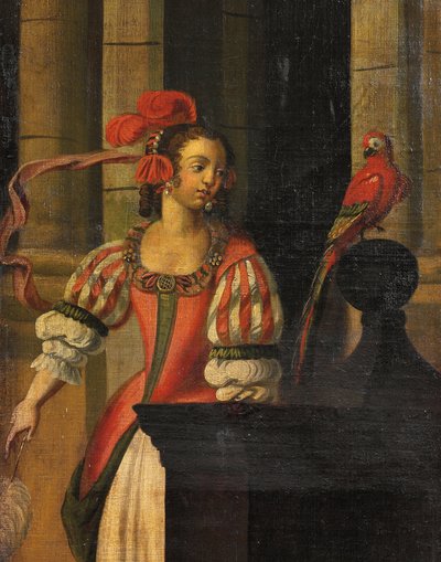 4つ折りの両面スクリーン、c.1700 作： Anglo Flemish School