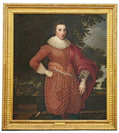 紳士の肖像、伝統的にヘンリー、プリンスオブウェールズ、1620年頃 作： Anglo Flemish School