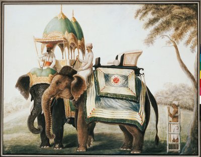 象使いの象、1815年頃 作： Anglo Indian School