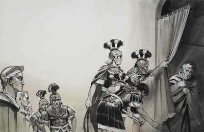クラウディウス（紀元前10～紀元後54年）（紙にグワッシュ） 作： Angus McBride