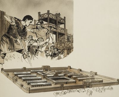 ローマン・キャンプ（紙にグワッシュ） 作： Angus McBride