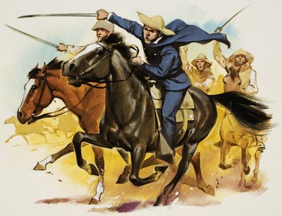 サム・ヒューストン（1793-1863）（紙にグワッシュ） 作： Angus McBride
