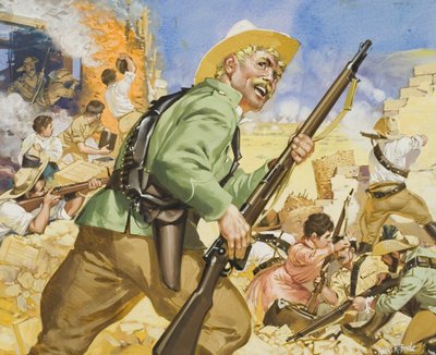 マフェキング包囲戦、1899-1900年（ガッシュ、紙） 作： アンガス・マクブライド