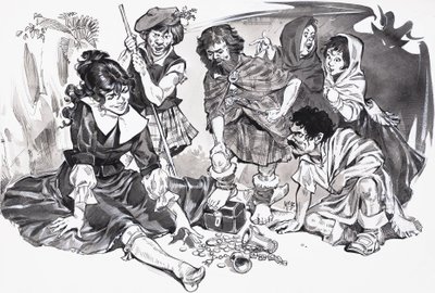 美しいイゾベル・ゴーディー（紙にグワッシュ） 作： Angus McBride