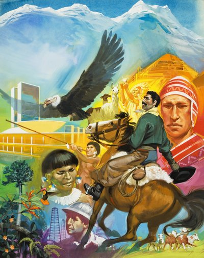 南米の物語（紙にグワッシュ） 作： Angus McBride