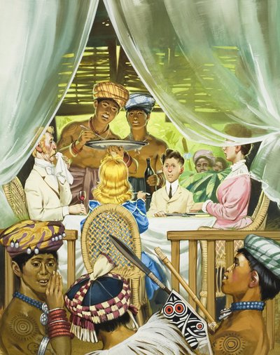 白いラジャたち（紙にグワッシュ） 作： Angus McBride