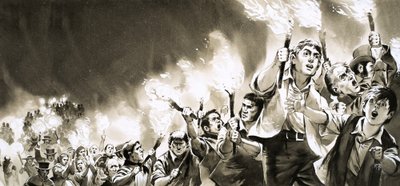 反コーン法連盟を支援する松明行列 作： Angus McBride