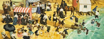 ヴィクトリア朝またはエドワーディアンのビーチシーン 作： アンガス・マクブライド