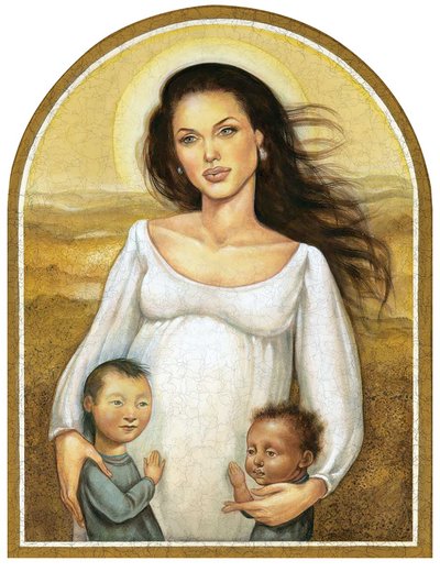 アンジェリーナ・ジョリー, 2004 （アクリル、イラストレーションボード） 作： Anita Kunz