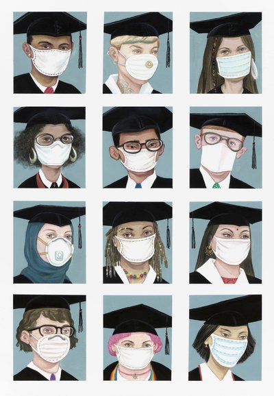 2020年のクラス、2020年（アクリル、イラストレーションボード） 作： Anita Kunz