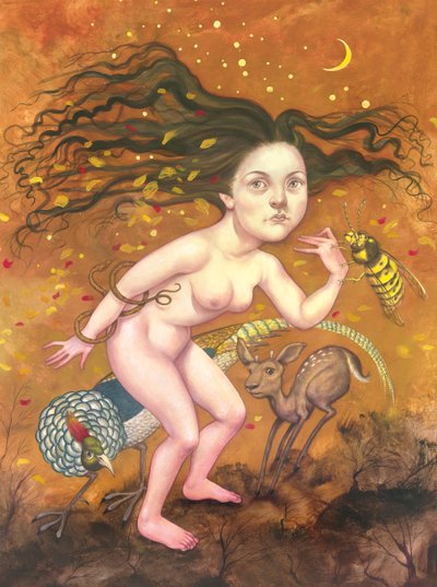 秋, 2013 （イラストレーションボードにアクリル絵の具） 作： Anita Kunz