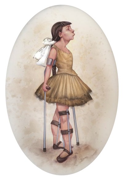 Little Dancer Of Fourteen Tears, 2019（イラストレーションボードにアクリル絵の具） 作： Anita Kunz