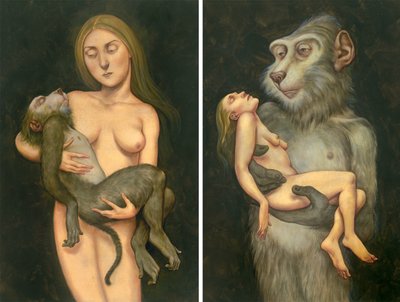 マカクとピエタ, 2010 （イラストレーションボード、アクリル絵の具） 作： Anita Kunz
