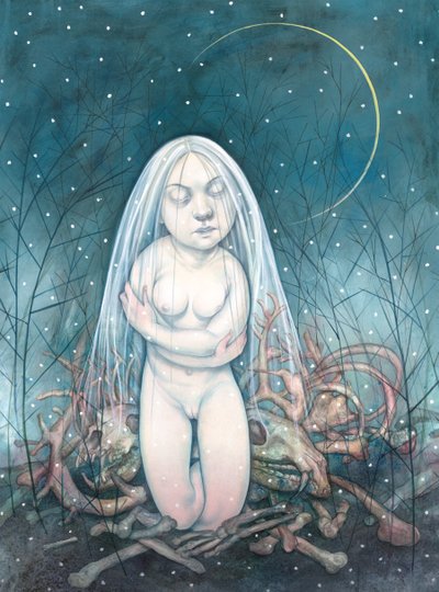 冬, 2013 （イラストレーションボード、アクリル絵の具） 作： Anita Kunz