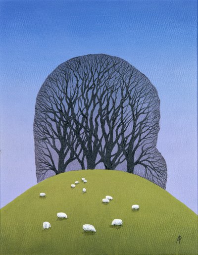 羊のいる丘の頂上、2017年 作： Anna Phillips