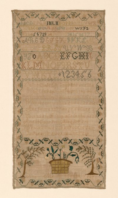 サンプラー、アメリカ合衆国、19 世紀。 作： Ann Morris