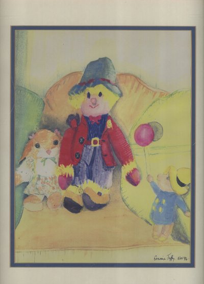 おばあちゃんタフィーのおもちゃ、1994（紙にトイレ） 作： Ann Robson