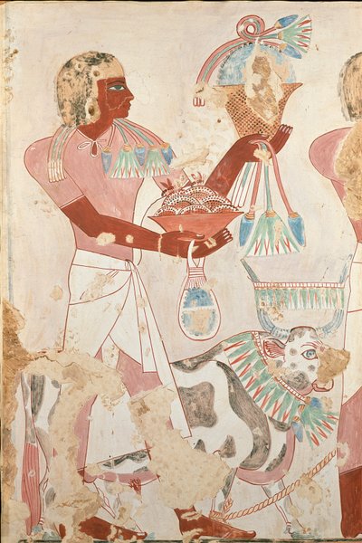 Thebes I、Thebes I、1、214-215、20 世紀の Thenro の私有墓 101 からの壁画のコピー 作： Anna
