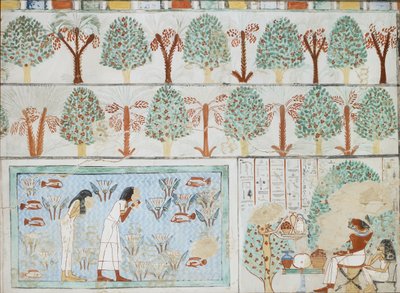 Sebkhotpe の個人墓 63 からの壁画のコピー、テーベ 1 世、1、125 ～ 128、20 世紀 作： Anna
