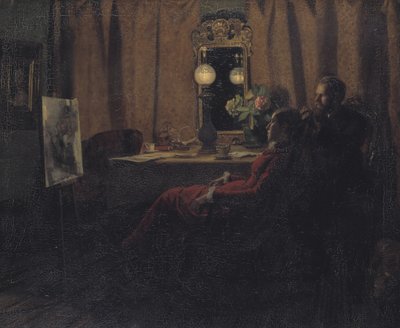 一日の仕事を評価する 作： Anna Ancher