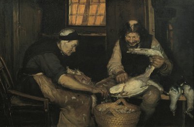 カモメを摘む老夫婦。 LarsGaihedeと古いLene 作： Anna Ancher