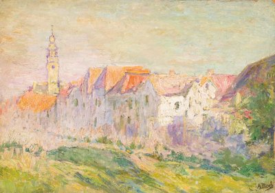 ヴェール、ゼーランド、1906年頃の眺め（船上に置かれたキャンバスに油彩） 作： Anna Boch