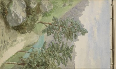 グリオンで水のある山の風景 作： Anna Catharina Maria van Eeghen (possibly)