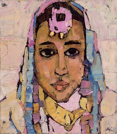 白衣の女の肖像 作： Anna Contemporary Artist Kostenko