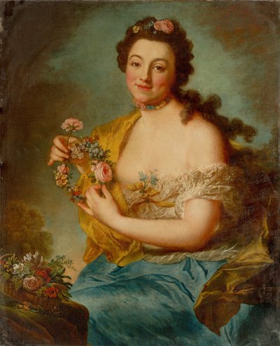 フローラとしての自画像、c。 1766年。 作： Anna Dorothea Therbusch Lisiewska