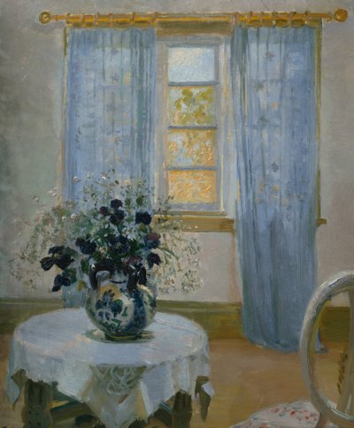 クレマチス（花）のあるインテリア 作： Anna Kirstine Ancher