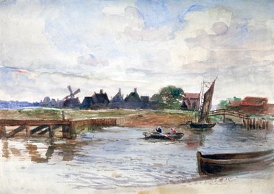 「川の情景」、c1864-1930。 作： Anna Lea Merritt